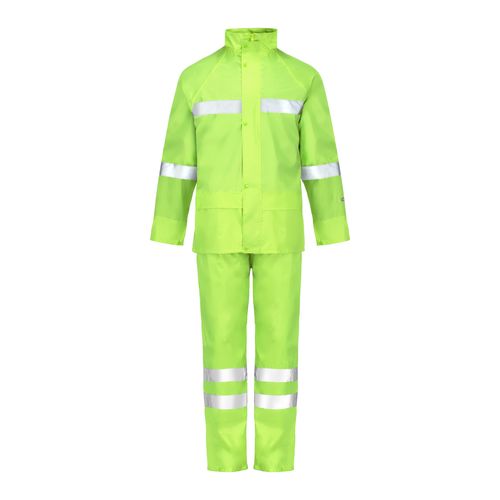 Traje para Lluvia Activex color verde Alta Visibilidad C/Cinta Reflectante