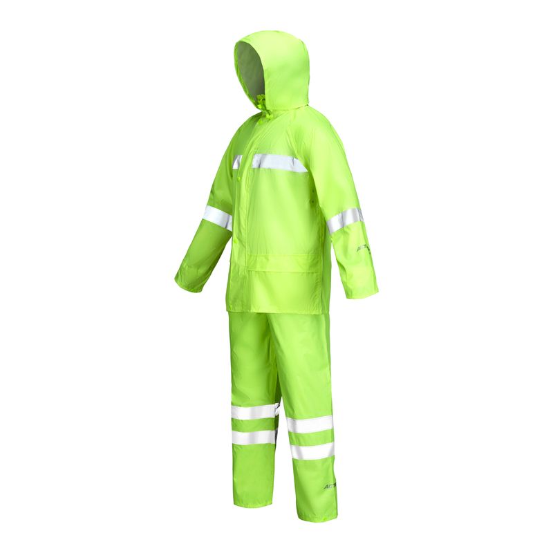 Traje-para-Lluvia-Activex-color-verde-Alta-Visibilidad-Con-Cinta-Reflectante