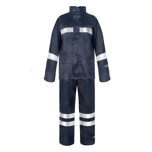 Traje Lluvia Azul con Cinta Reflectante