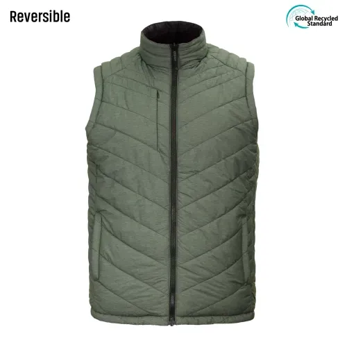 Parka sin manga reversible thinsulate hombre negro/verde Z-2000