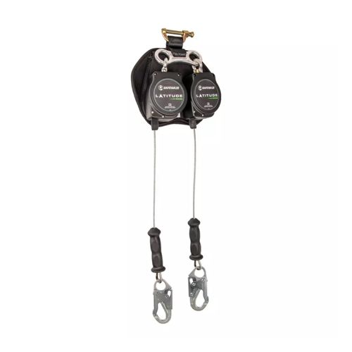 SRL Doble Gancho Escala Safewaze en Latitude Edge 3.3 Mts Cable de Acero Galva 4.7MM SW8008_11LE-DL