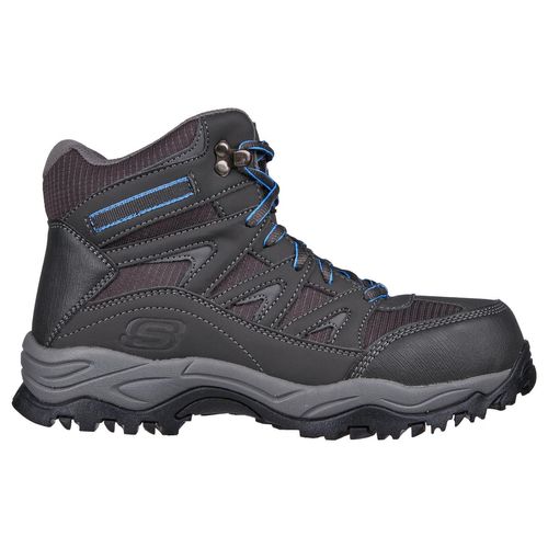 Botín De Seguridad Skechers Pomeria Gris/Celeste Mujer