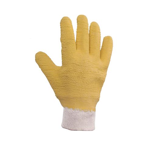 Guante Activex Latex Rugoso Amarillo puño Tejido