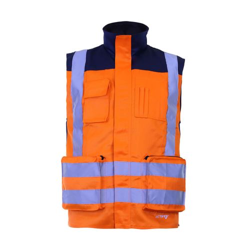 Chaleco Geólogo Gabardina Terra Bicolor Naranjo