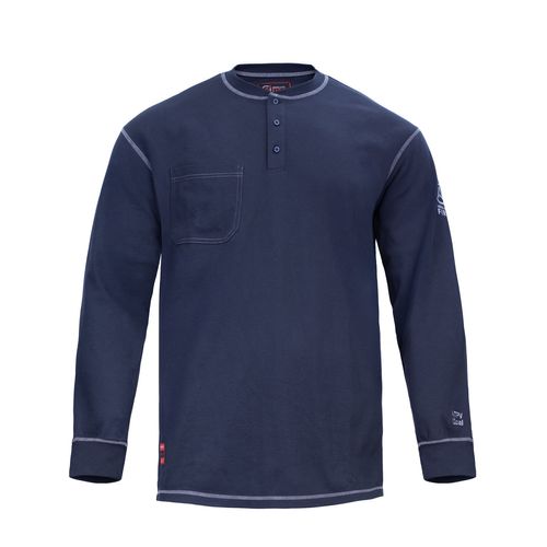 Polera Ignífuga Henley FRHST NFPA Azul Absolute Fire