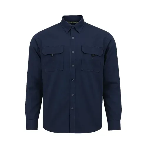 Camisa Activex Gabardina 80/20 UV Azul