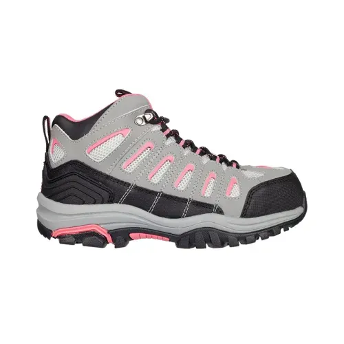 Botín De Seguridad Skechers Bellshill Gris/Rosado Mujer