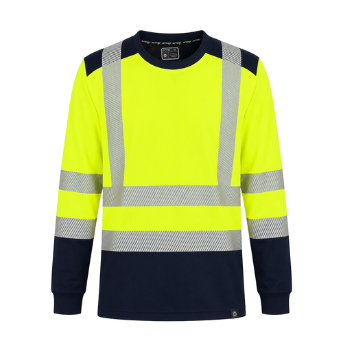 Polera Polo Activex Dry Fit HV-100 Bicolor Amarillo/Azul