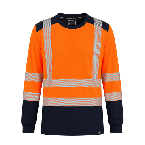 Polera Polo Activex Dry Fit HV-100 Bicolor Naranja/Azul