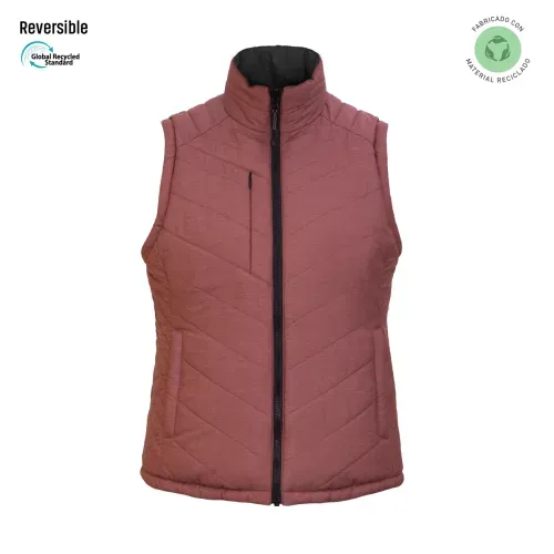 Parka sin manga reversible thinsulate mujer negro/malva z-2100
